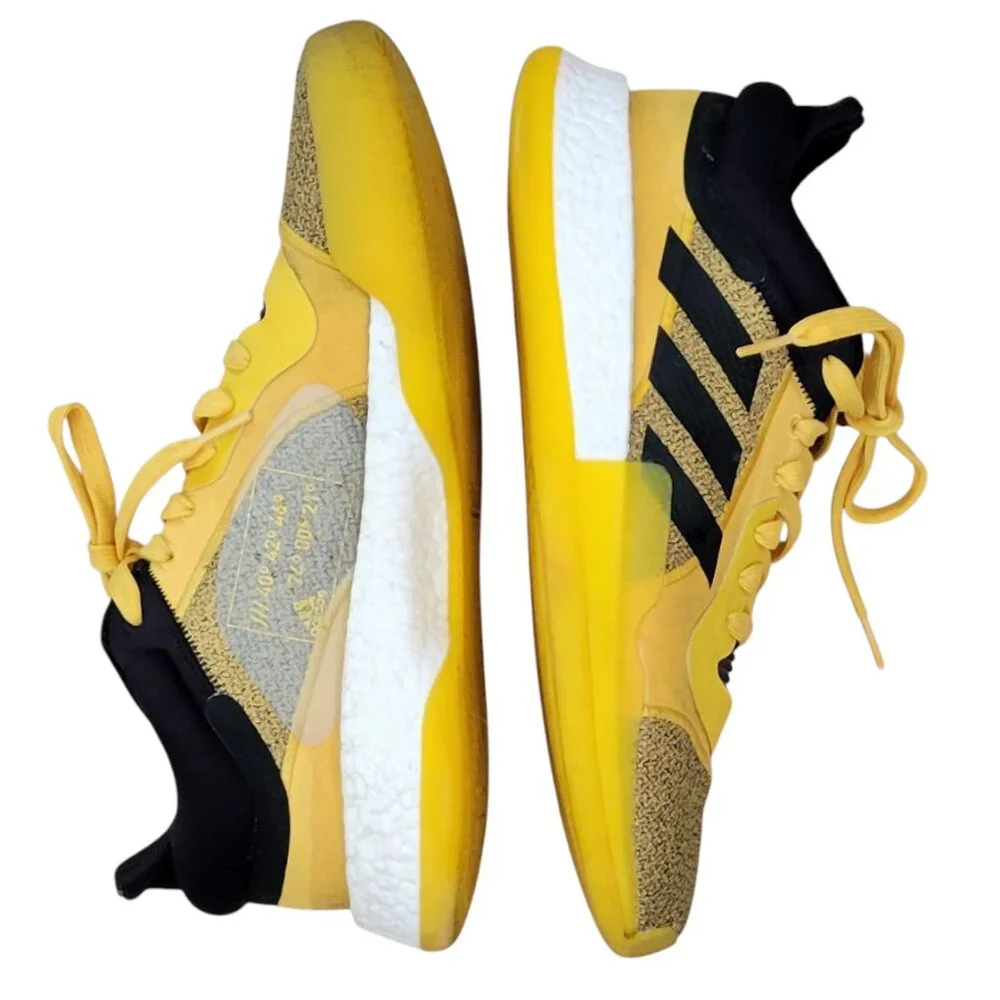 adidas Marquee Boost Low Men's Basketball Sneakers Yellow Black Size 11.5